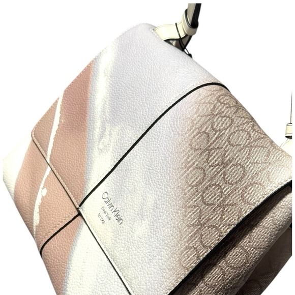 NWT Calvin Klein Myra Signature Crossbody Color Block Luxury Large Bag $168 - Picture 8 of 12